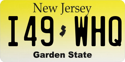 NJ license plate I49WHQ