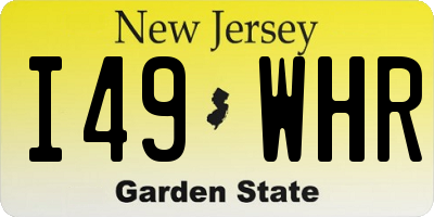 NJ license plate I49WHR
