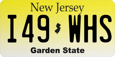 NJ license plate I49WHS