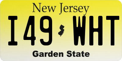 NJ license plate I49WHT