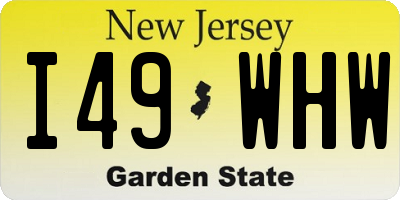 NJ license plate I49WHW