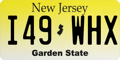 NJ license plate I49WHX