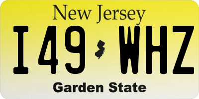 NJ license plate I49WHZ