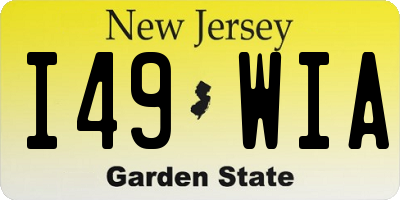 NJ license plate I49WIA
