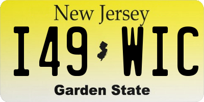 NJ license plate I49WIC