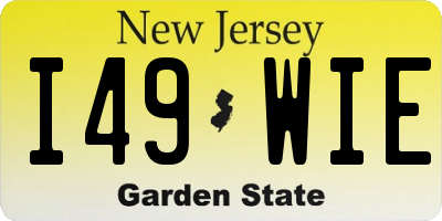NJ license plate I49WIE