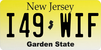 NJ license plate I49WIF