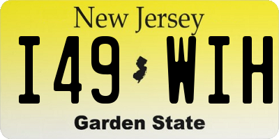 NJ license plate I49WIH