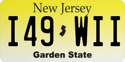 NJ license plate I49WII