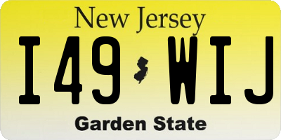 NJ license plate I49WIJ