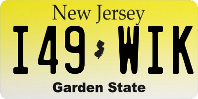 NJ license plate I49WIK