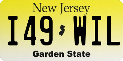 NJ license plate I49WIL