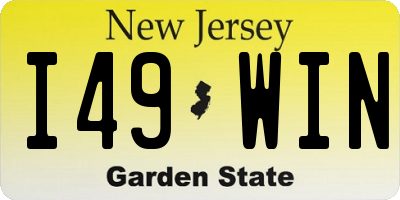 NJ license plate I49WIN