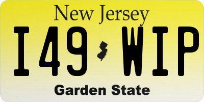 NJ license plate I49WIP