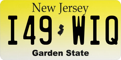 NJ license plate I49WIQ