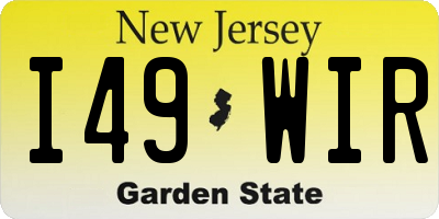 NJ license plate I49WIR