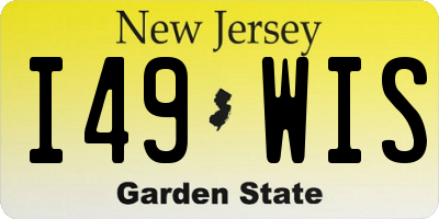 NJ license plate I49WIS