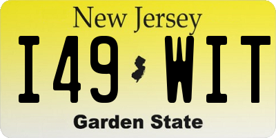 NJ license plate I49WIT