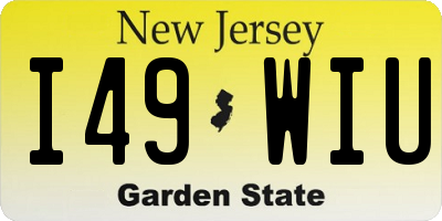 NJ license plate I49WIU