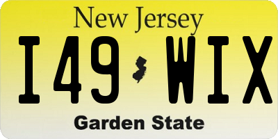 NJ license plate I49WIX