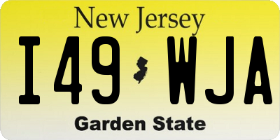 NJ license plate I49WJA
