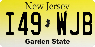 NJ license plate I49WJB