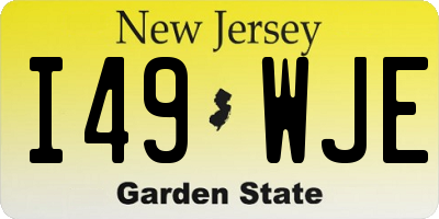NJ license plate I49WJE