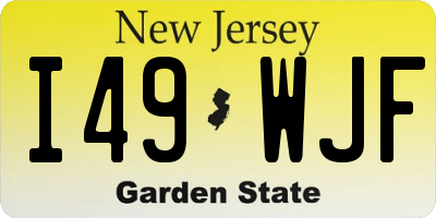 NJ license plate I49WJF