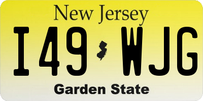 NJ license plate I49WJG