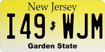 NJ license plate I49WJM