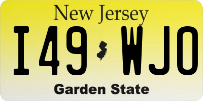 NJ license plate I49WJO