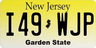 NJ license plate I49WJP