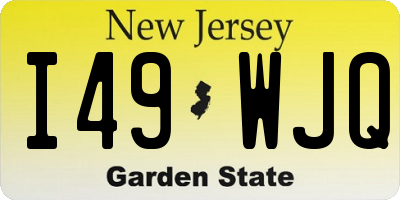 NJ license plate I49WJQ