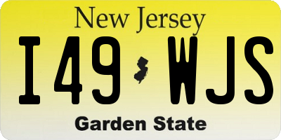 NJ license plate I49WJS