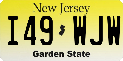 NJ license plate I49WJW