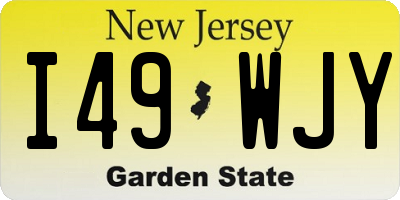 NJ license plate I49WJY