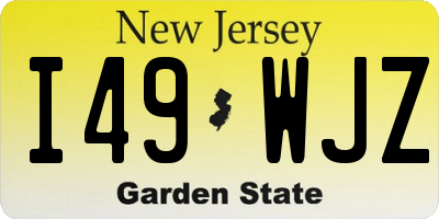 NJ license plate I49WJZ