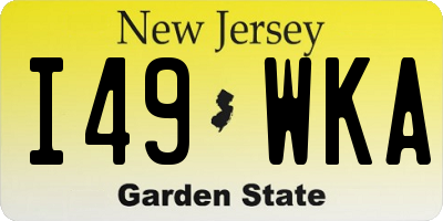NJ license plate I49WKA