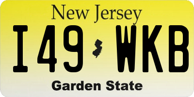 NJ license plate I49WKB