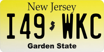 NJ license plate I49WKC