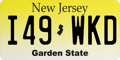 NJ license plate I49WKD