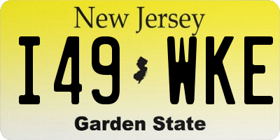 NJ license plate I49WKE