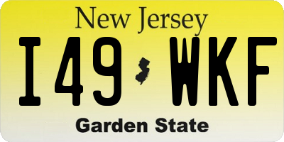 NJ license plate I49WKF