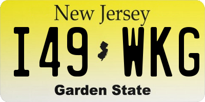 NJ license plate I49WKG