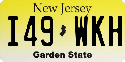 NJ license plate I49WKH