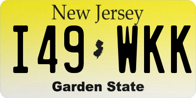 NJ license plate I49WKK