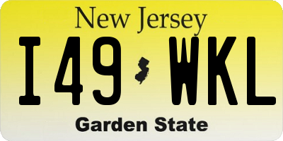 NJ license plate I49WKL