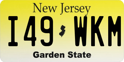 NJ license plate I49WKM