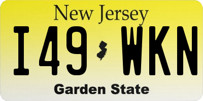 NJ license plate I49WKN