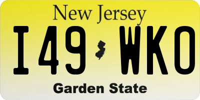 NJ license plate I49WKO